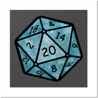 20 sided dice - pixel Posters and Art